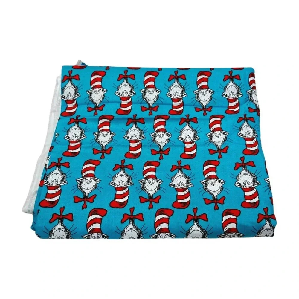 Fabric Dr Seuss Cat In The Hat Sewing Cotton Robert Kaufman 42 x  2 yard…